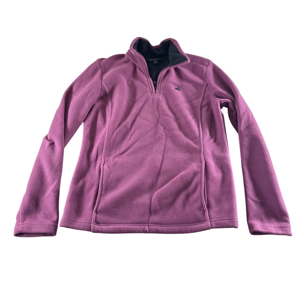 Brooks Brothers 346 Womens Purple Quarter Zip Fleece Pullover Sweater Small